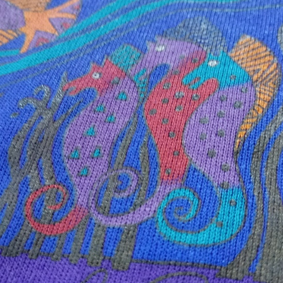 Vintage 90s Topless Mermaid & Fish Laurel Burch Crewneck