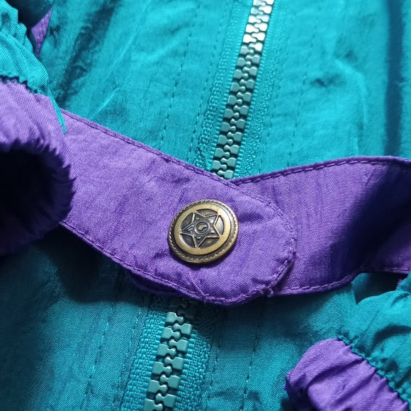 Vintage 90s Funk Colour Block and Pattern Windbreaker Jacket