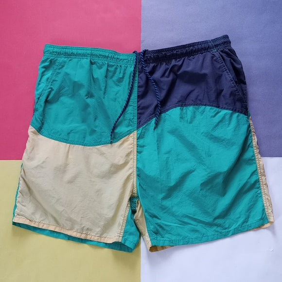 Vintage 90s Colour Block Wave Zone Fresh Prince Aunt Viv Shorts unisex POCKETS