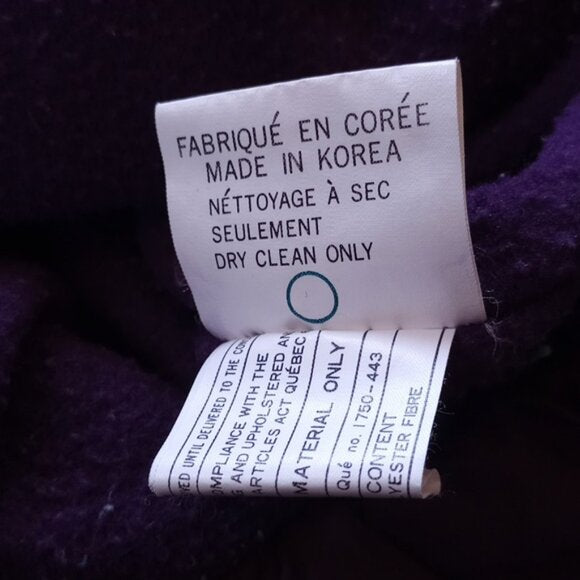 Vintage 90s Purple Sherpa Lined Collar Winter Jacket BULLET