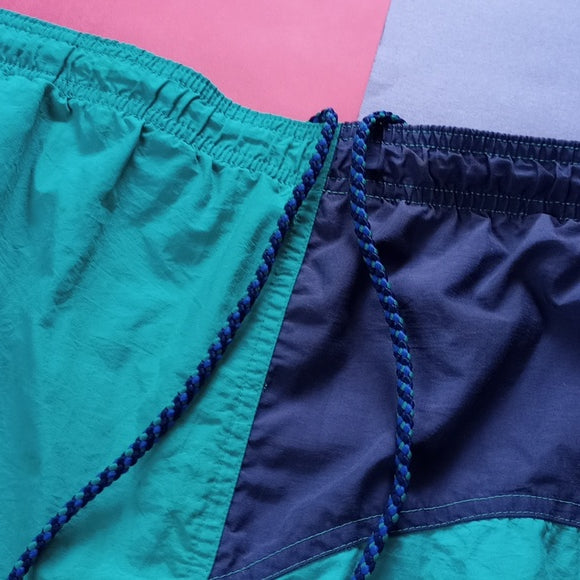 Vintage 90s Colour Block Wave Zone Fresh Prince Aunt Viv Shorts unisex POCKETS