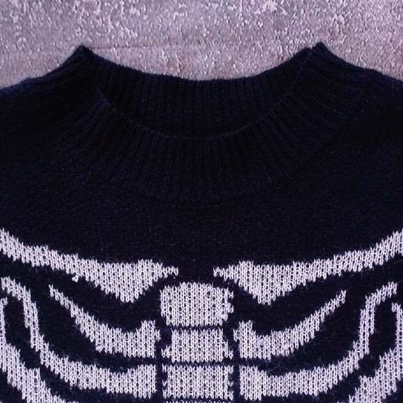 Black Skeleton Ribcage Sweater
