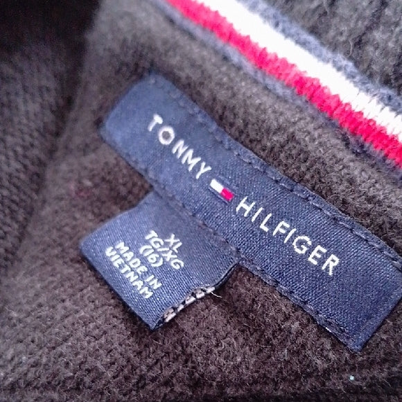 Tommy Hilfiger Black Sweater with Yellow Floral Design