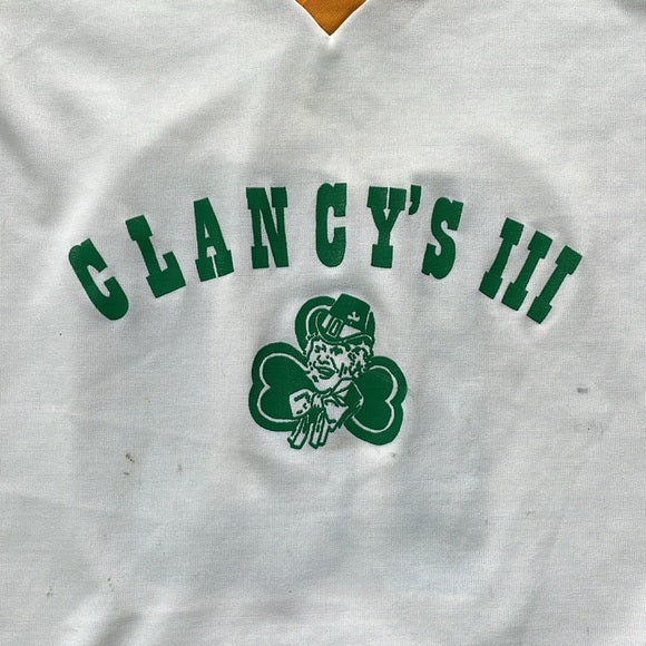 Vintage 90s CLANCY'S III Clover Leaf Hockey Jersey #10