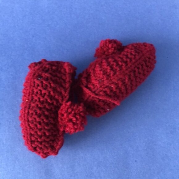 NWT Vintage Handmade Knitted Burgundy Children’s Slipper Booties