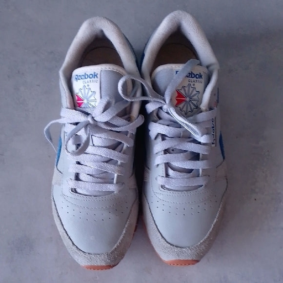 Reebok Classic Leather Dusty Warehouse Pack Grey Blue Trainers Shoes