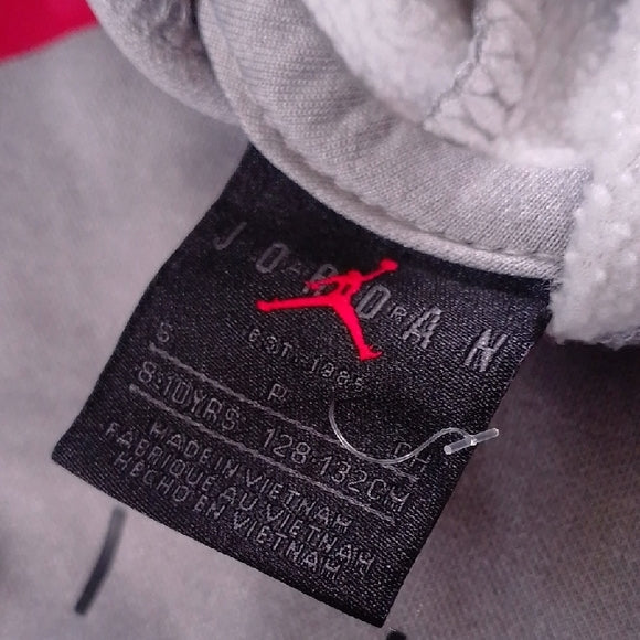 JORDAN Nike Gray Hoodie with Red Logo
