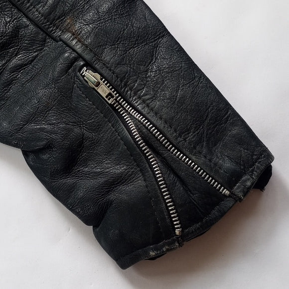 Vintage 80s Echtes Leder Echt Leer Leather Motorcycle Jacket