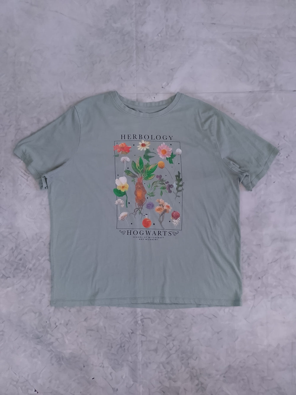Hogwarts Herbology Graphic Tee - Sage Green