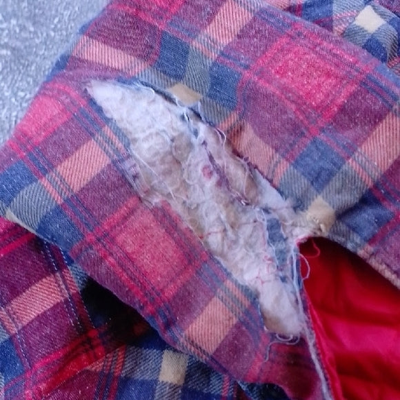 Red and Blue Plaid Flannel Shirt