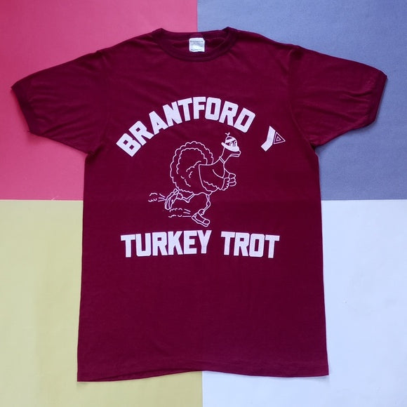 Vintage 90s Branford YMC Turkey Trot "Turkey In Training" Single Stitch T-Shirt