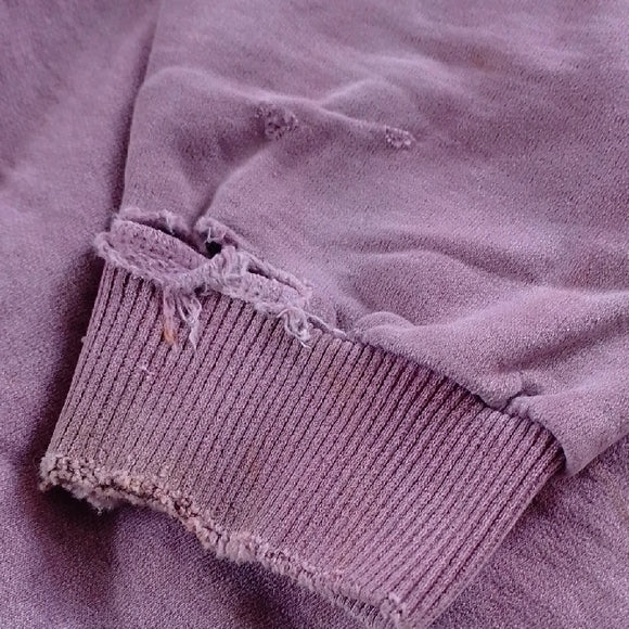 VINTAGE 90s Sun Faded Distressed Purple Crewneck Sweatshirt