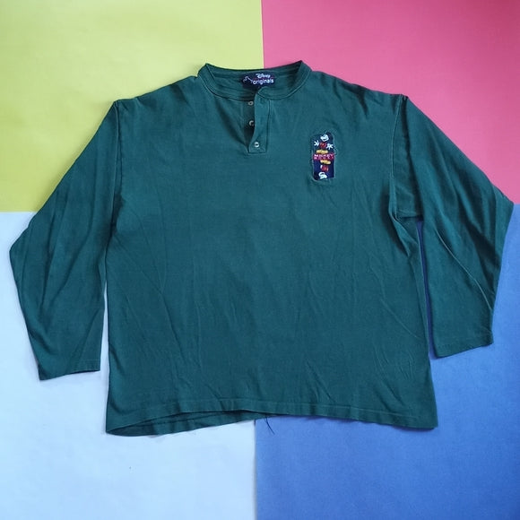 Vintage Mickey Mouse Embroidered Single Stitch Longsleeve Shirt