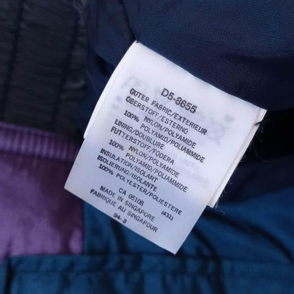 Vintage 90s Descente Funky Colour Block Winter Jacket Two-Tone Purple Blue