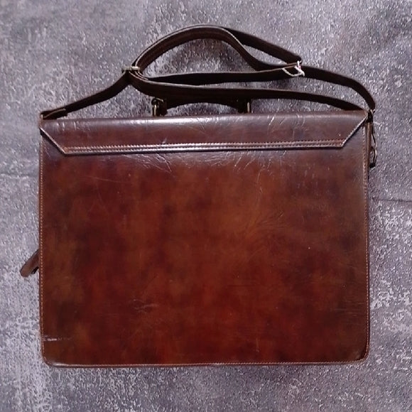 VINTAGE Classic Brown Leather Briefcase