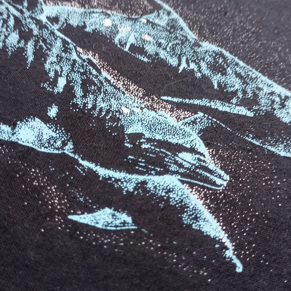 Vintage 90s Dolphins Swimming At Nighttime with Moon Single Stitch T-Shirt