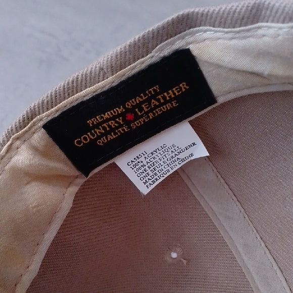 Vintage Bear In Grass Embroidered Cap - Brown and Tan
