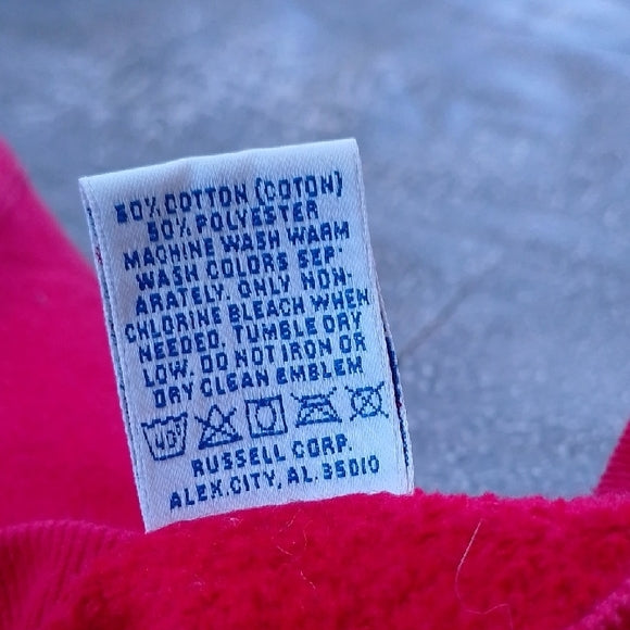 Vintage 90s RUSSELL Beachguard Old Orchard Beach, Maine, Red Sweater