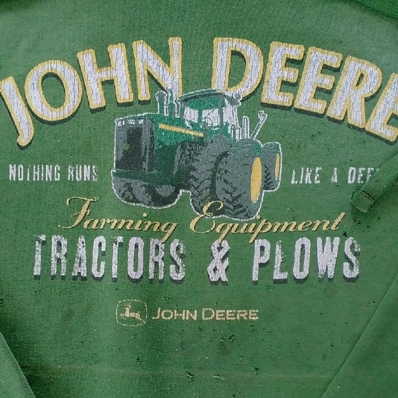 Distressed John Deere Green Tractor Hoodie