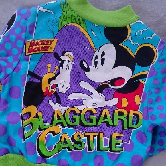 SUPER RARE VINTAGE 90s Disney Mickey Mouse In Blaggard Castle Comic AOP Jacket