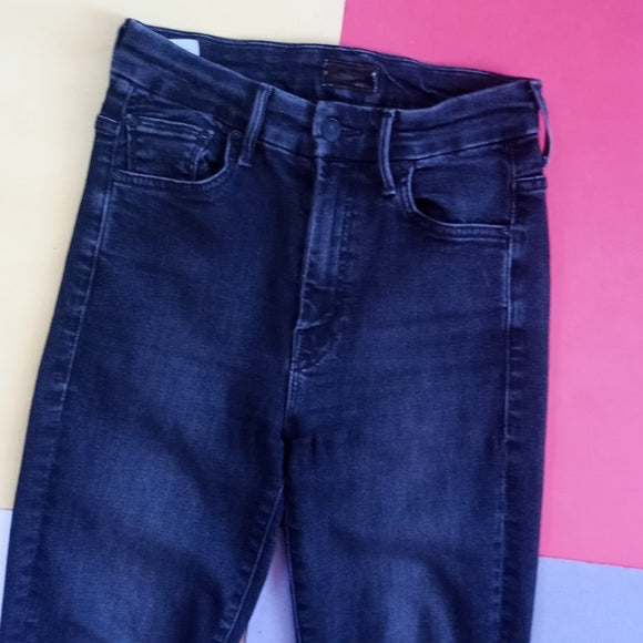 Mother High Waisted Looker Hawk Black Denim Jeans