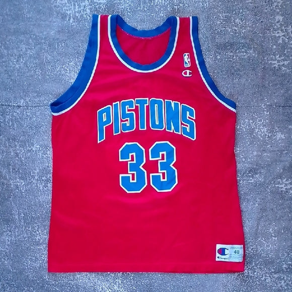 Vintage Grant Hill Champion Red Pistons Jersey #33 SIZE 48