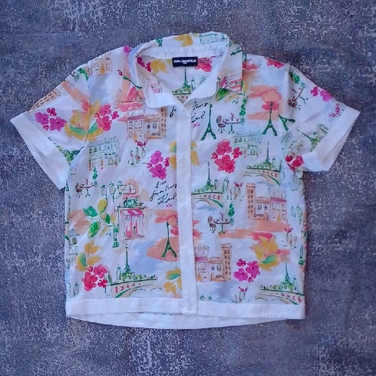 Karl Lagerfeld Paris Colorful Shirt with Paris Print