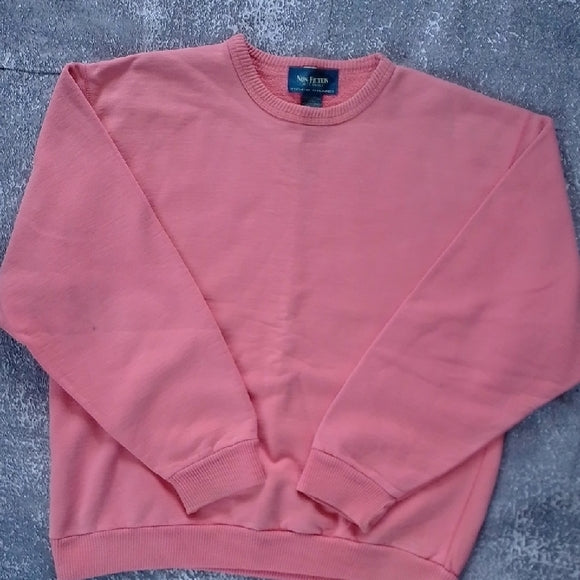 VINTAGE 90s Non-fiction Tiger Brand Peach Pink Crewneck Sweatshirt
