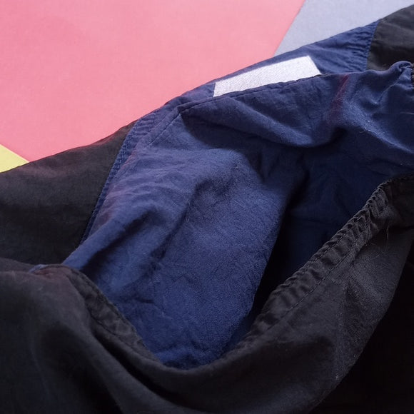 Vintage 90s Adidas Blue Black Essential Shorts Pockets