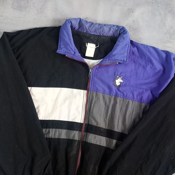 Vintage 90s Hip Hop Style Windbreaker With Husky Head UNISEX