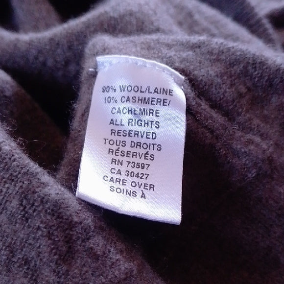 Raffi Wool/Cashmere Brown Sweater ELBOW PATCH
