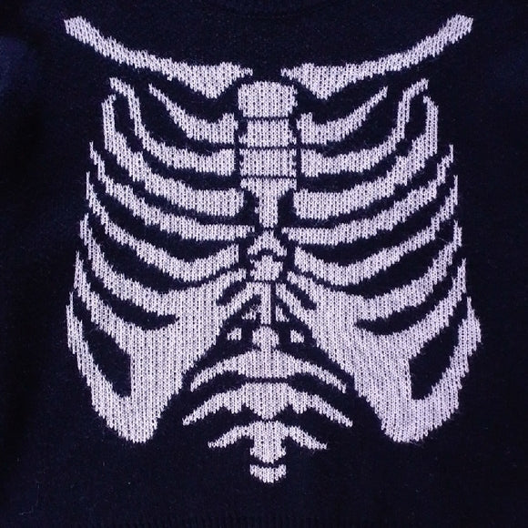 Black Skeleton Ribcage Sweater