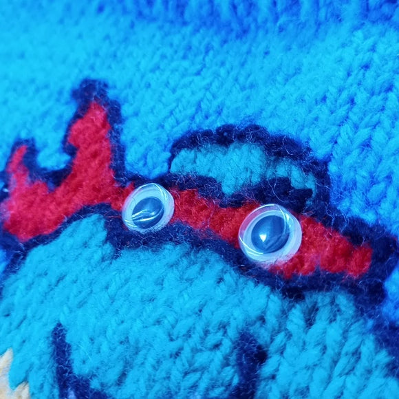 Vintage Teenage Mutant Ninja Turtle Googly Eyes Handmade Sweater Raphael