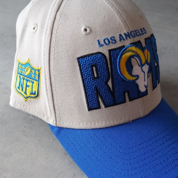 NWOT Los Angeles Rams New Era 2023 NFL Draft 39THIRTY Flex Hat - CREAM