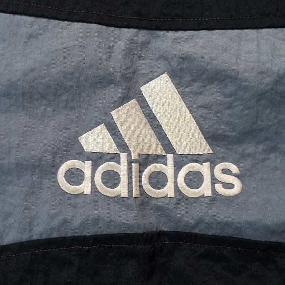 Vintage 90s Adidas Essential Striped Winter Jacket With Hood