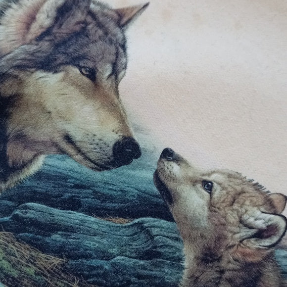 Vintage 90s Mama Wolf & Pup Wolf Crewneck Sweater