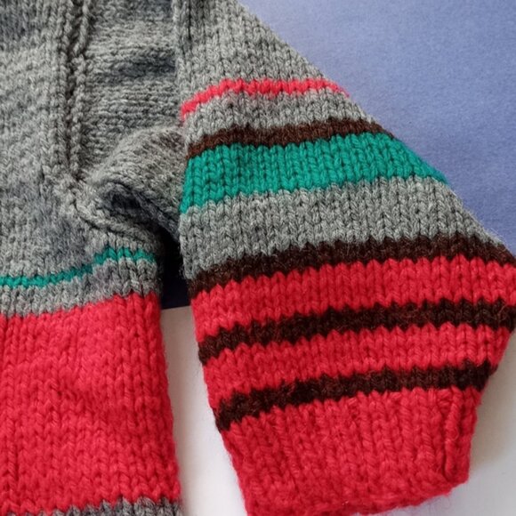 Vintage Kids Essential Knitted Striped V-Neck Sweater