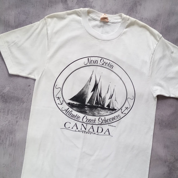 Vintage 1989 Nova Scotia Atlantic Coast Schooners Canada Single Stitch Tee