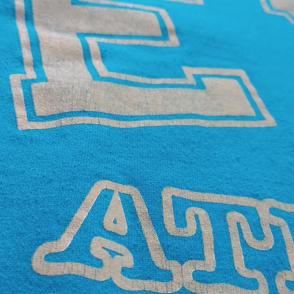 Vintage 90s Crop Top High Crewneck Sweater Blue