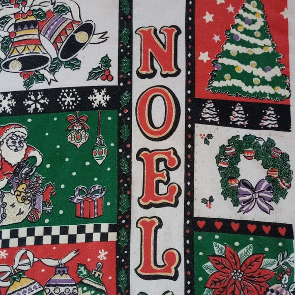 Vintage 90s Christmas NOEL Big Print All Over Crewneck Sweater