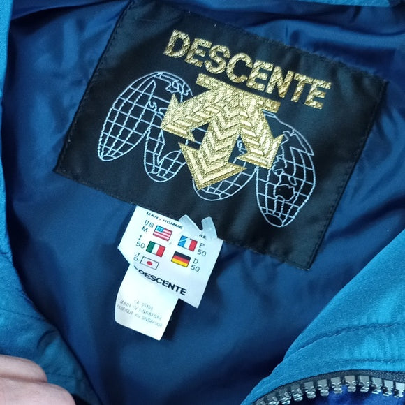 Vintage 90s Descente Funky Colour Block Winter Jacket Two-Tone Purple Blue
