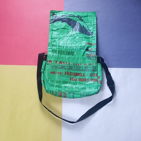 Handmade Catfish Gecko Traders 100% Recycled Material Messenger Bag