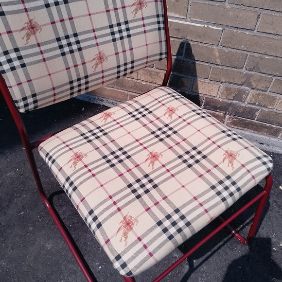Vintage 8600 Burberry Upholstered Stack Chair – One of a Kind