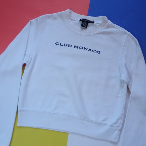 Vintage 90s Club Monaco White Crewneck Sweater