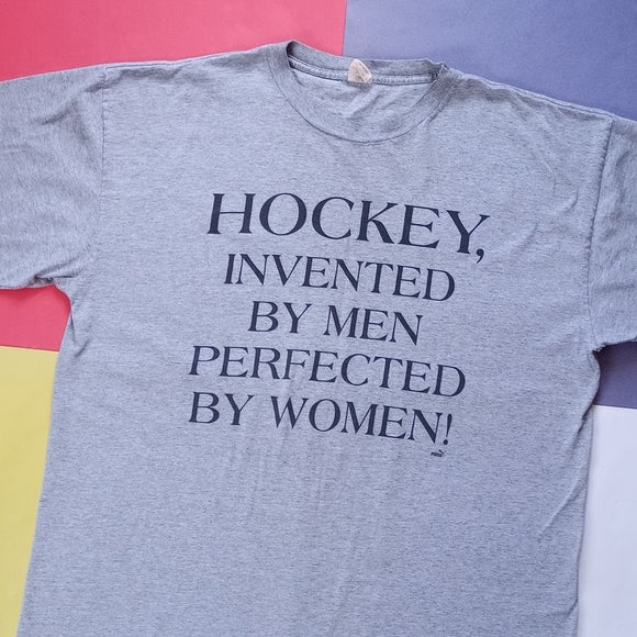 Vintage Puma HHOF Hockey Invented by Men Perfected by Women Graphic T-Shirt