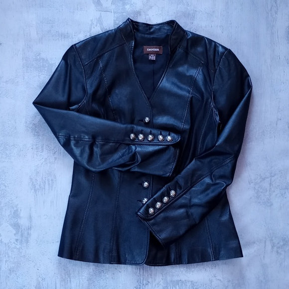 Danier Leather Jacket Button-Up