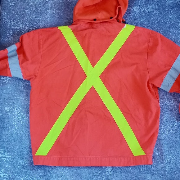 AGO Essential Workwear Denim Orange Jacket With Hoodie ARC/FR #HO-325