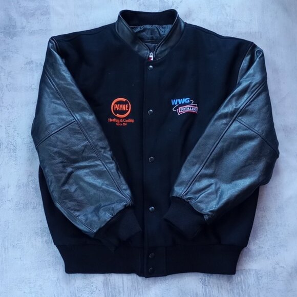 Vintage 90s Wool PAYNE WWG Totaline Leather Varsity Jacket