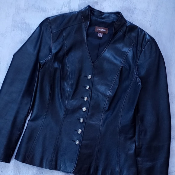 Danier Leather Jacket Button-Up