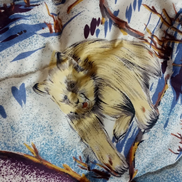 Vintage Wildlife Snows-cape Pattern J.G.Hook Real Down Puffer Jacket UNISEX